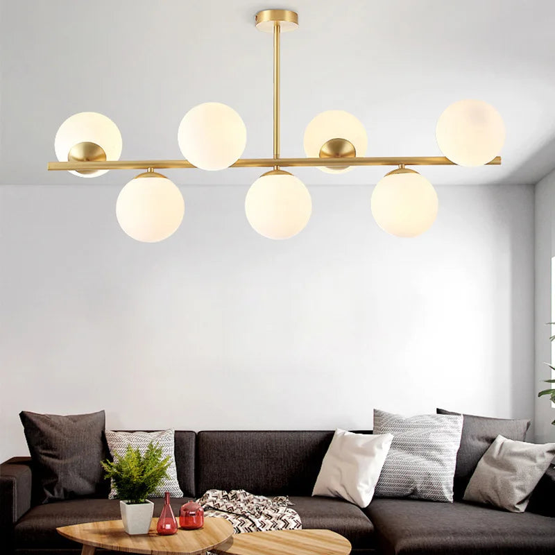 Modern 6-7 Heads Glass Chandelier