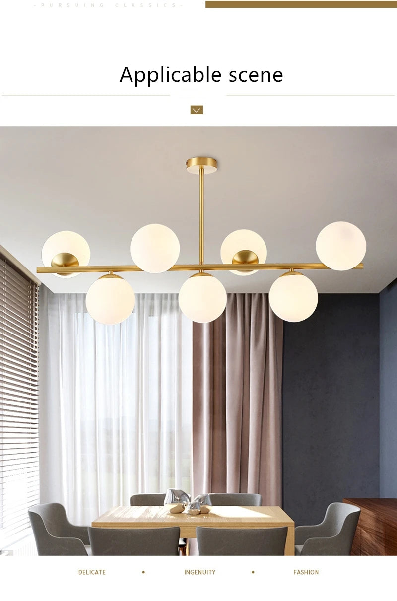 Modern 6-7 Heads Glass Chandelier