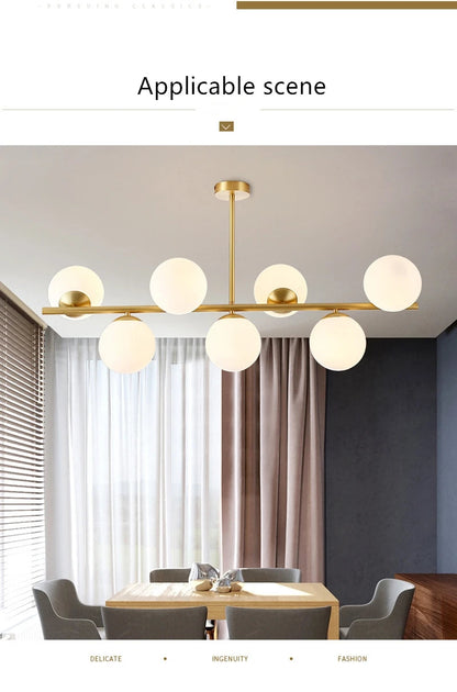 Modern 6-7 Heads Glass Chandelier