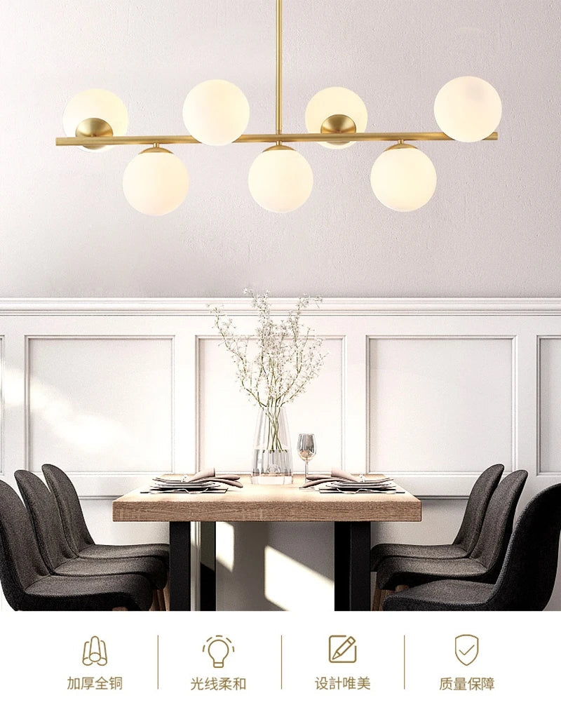 Modern 6-7 Heads Glass Chandelier