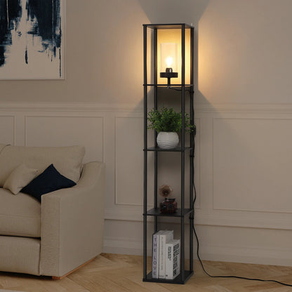 Modern 70" Tall Floor Lamp with Shelves