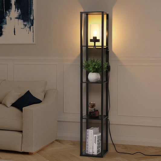 Modern 70" Tall Floor Lamp with Shelves