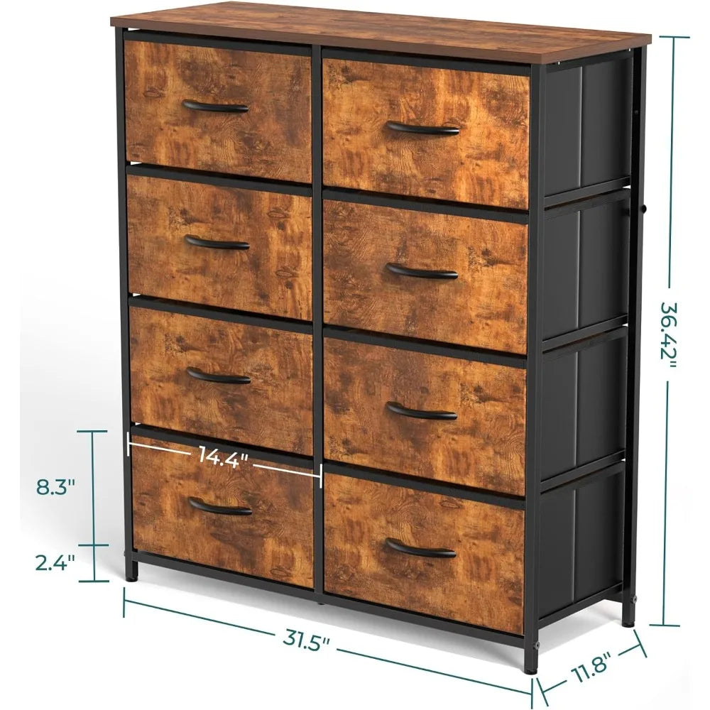 Modern 8-Drawer Fabric Dresser for Stylish Storage