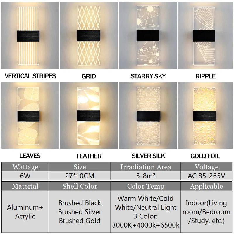 Modern Acrylic LED Wall Lamp