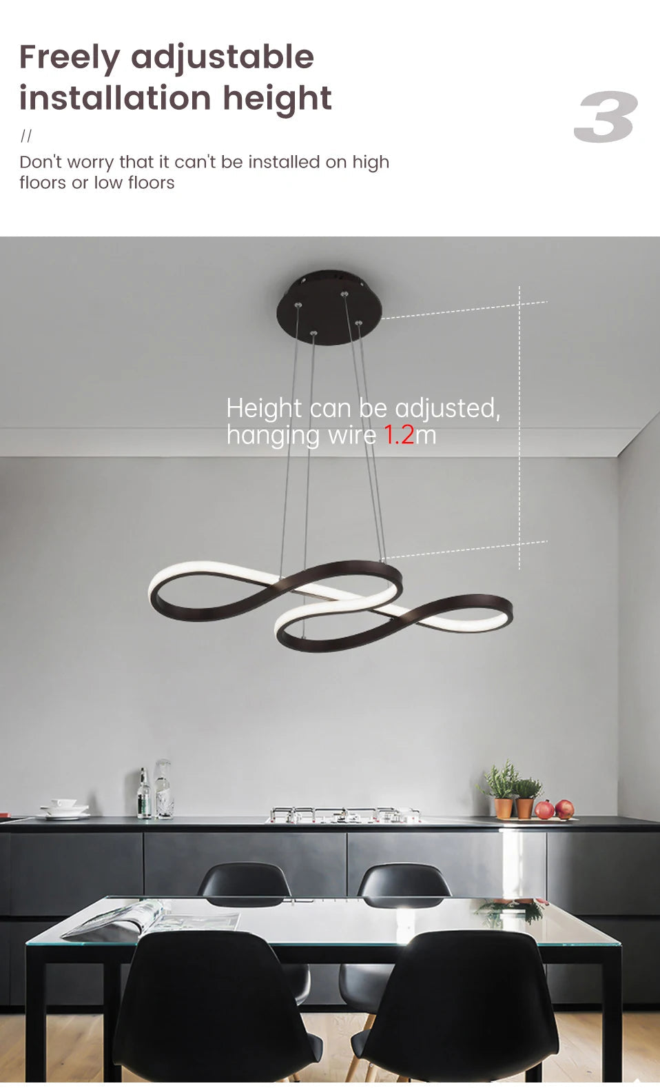 Modern Adjustable Pendant Lights for Kitchen