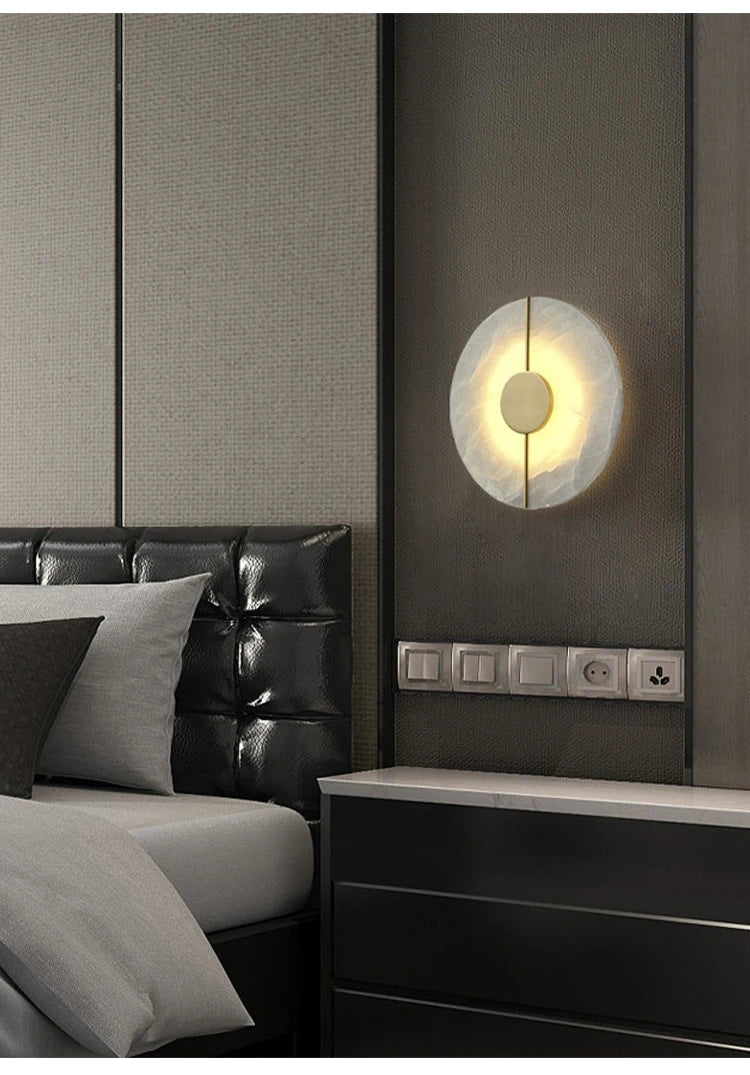 Modern Alabaster Round Wall Lamp