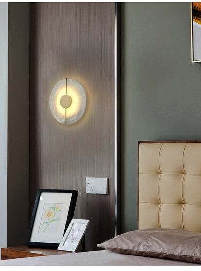 Modern Alabaster Round Wall Lamp