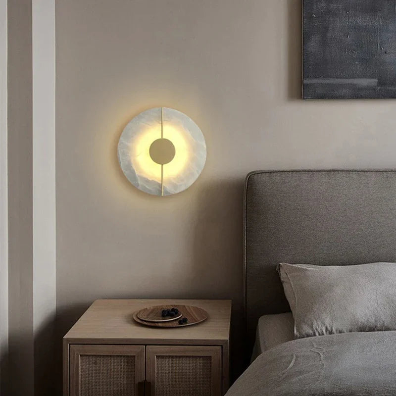 Modern Alabaster Round Wall Lamp