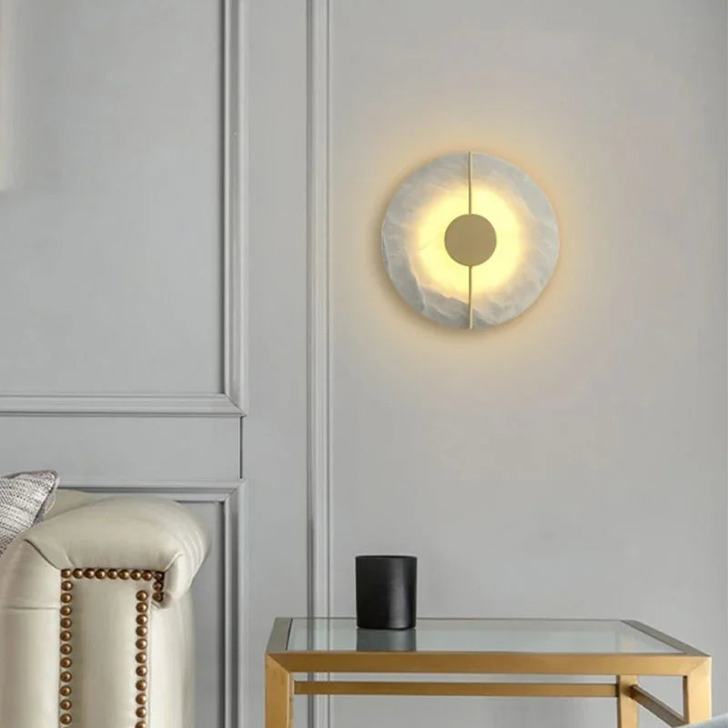 Modern Alabaster Round Wall Lamp