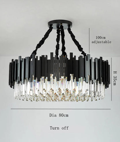 Modern Black Crystal Chandelier Fixture