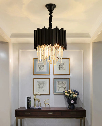 Modern Black Crystal Chandelier Fixture