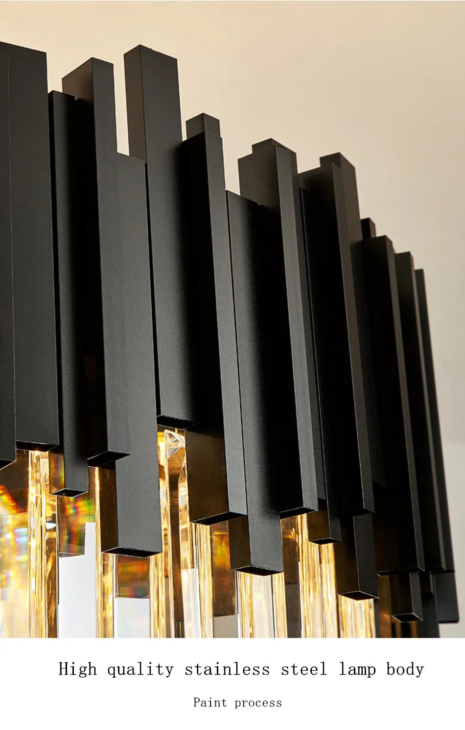 Modern Black Crystal Chandelier Fixture