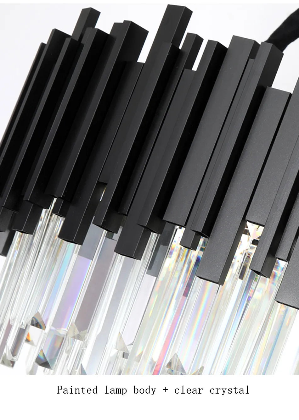 Modern Black Crystal Chandelier Fixture