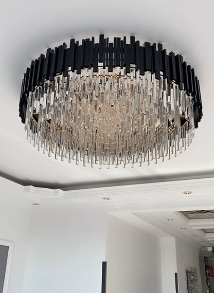 Modern Black Crystal Chandelier Fixture