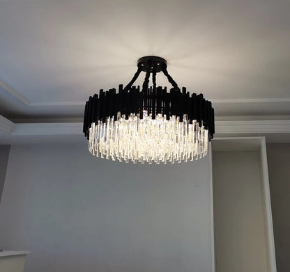 Modern Black Crystal Chandelier Fixture