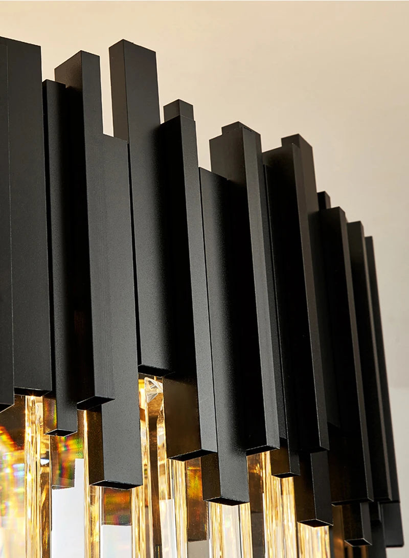 Modern Black Crystal Chandelier Fixture