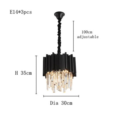 Modern Black Crystal Chandelier Fixture