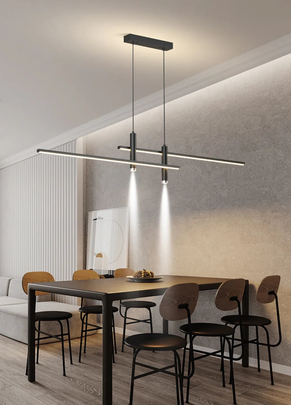 Modern Black Gold LED Pendant Light