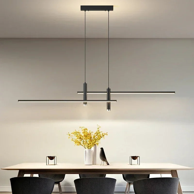 Modern Black Gold LED Pendant Light