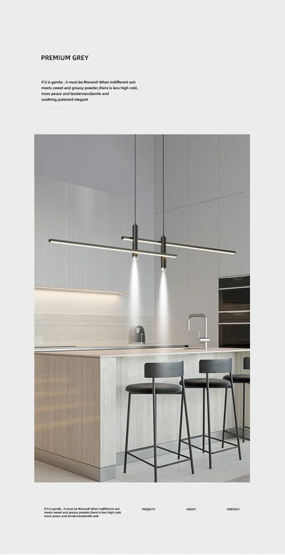 Modern Black Gold LED Pendant Light