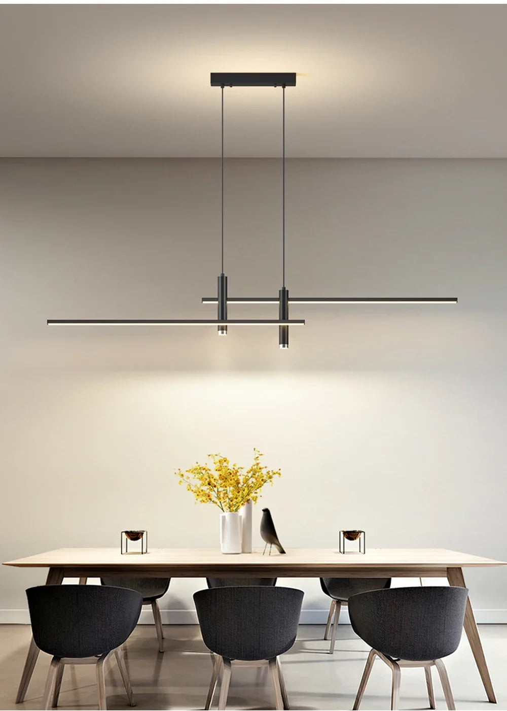 Modern Black Gold LED Pendant Light