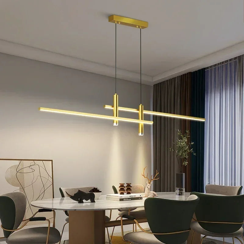 Modern Black Gold LED Pendant Light