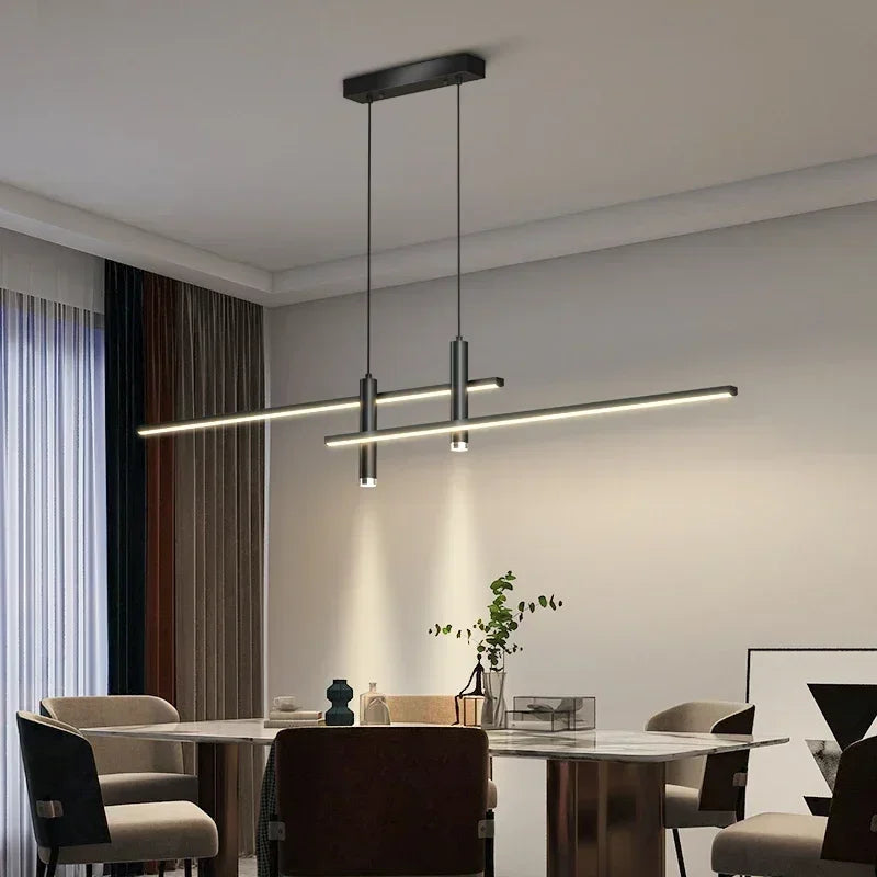 Modern Black Gold LED Pendant Light