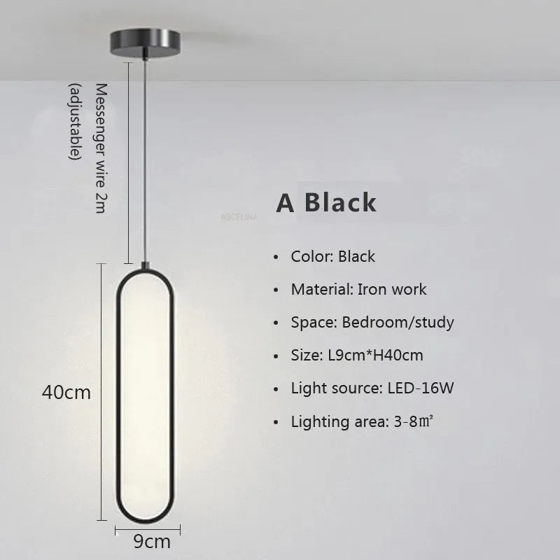 Modern Black Gold Pendant Light