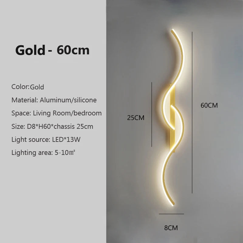 Modern Black/Gold LED Wall Sconce