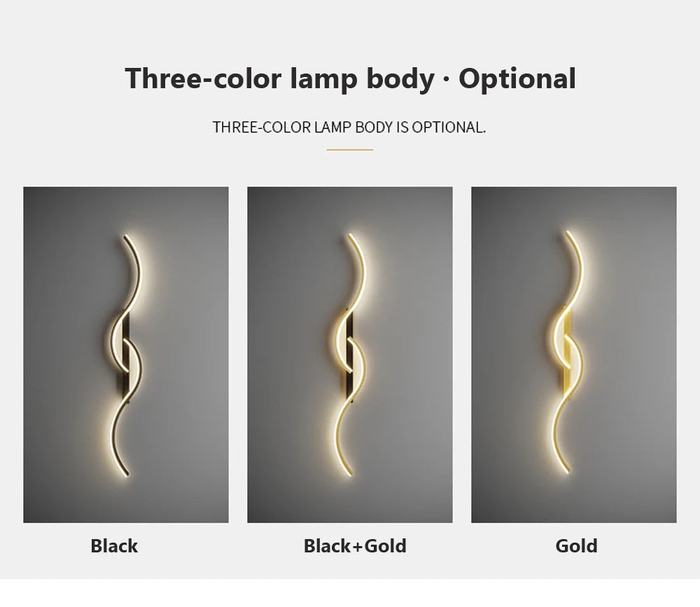 Modern Black/Gold LED Wall Sconce