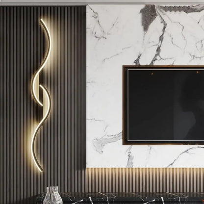 Modern Black/Gold LED Wall Sconce