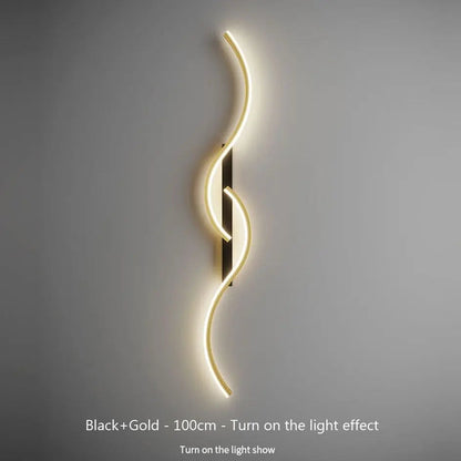 Modern Black/Gold LED Wall Sconce