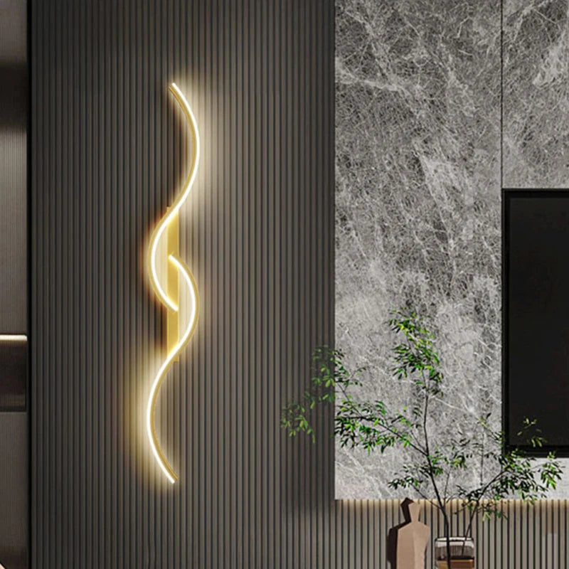 Modern Black/Gold LED Wall Sconce