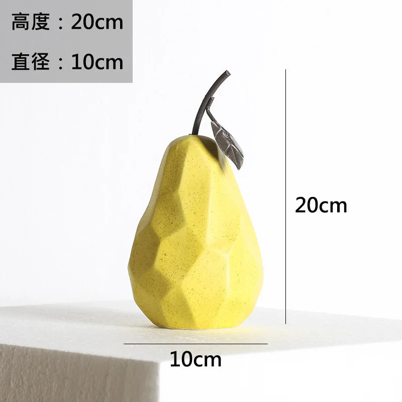 Modern Ceramic Apple Pear Sculpture