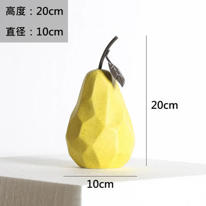 Modern Ceramic Apple Pear Sculpture