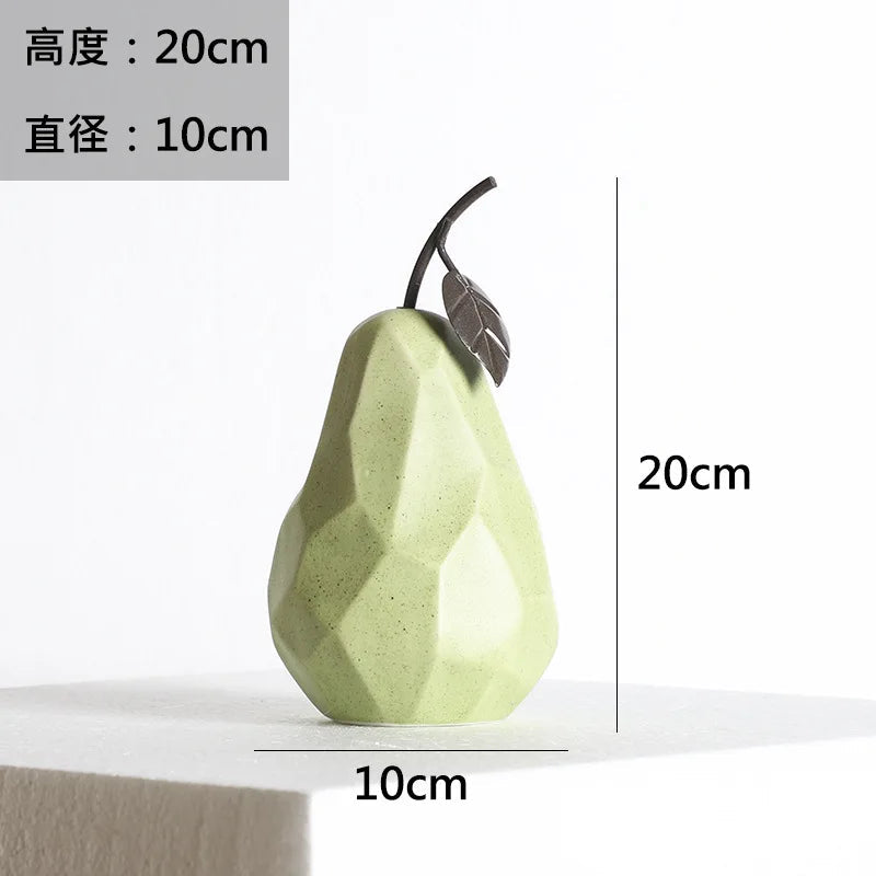 Modern Ceramic Apple Pear Sculpture