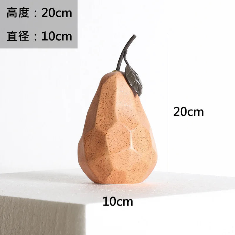 Modern Ceramic Apple Pear Sculpture