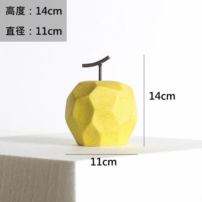 Modern Ceramic Apple Pear Sculpture