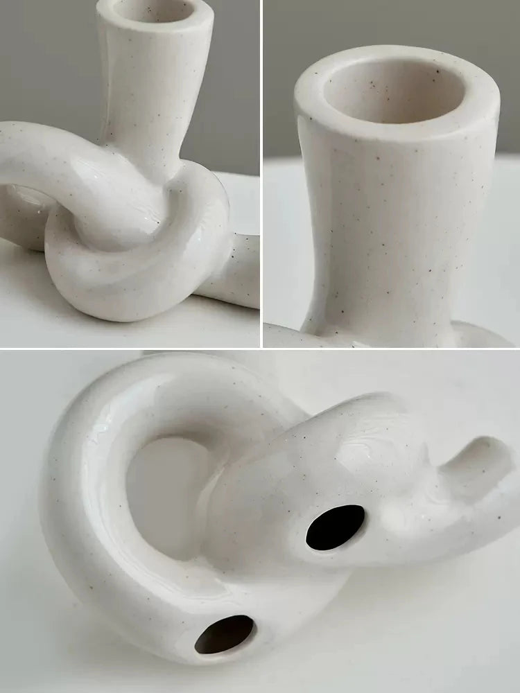 Modern Ceramic Candlestick Holders Set