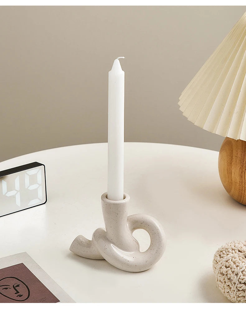 Modern Ceramic Candlestick Holders Set