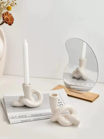 Modern Ceramic Candlestick Holders Set