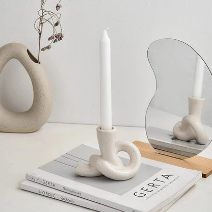 Modern Ceramic Candlestick Holders Set