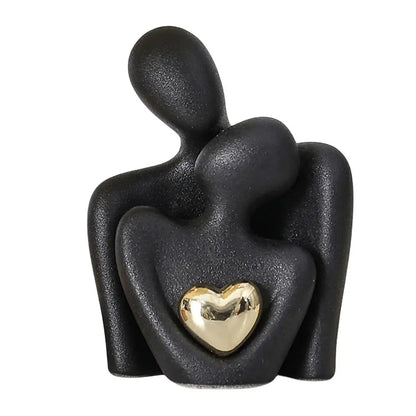 Modern Ceramic Couple Hugging Figurine