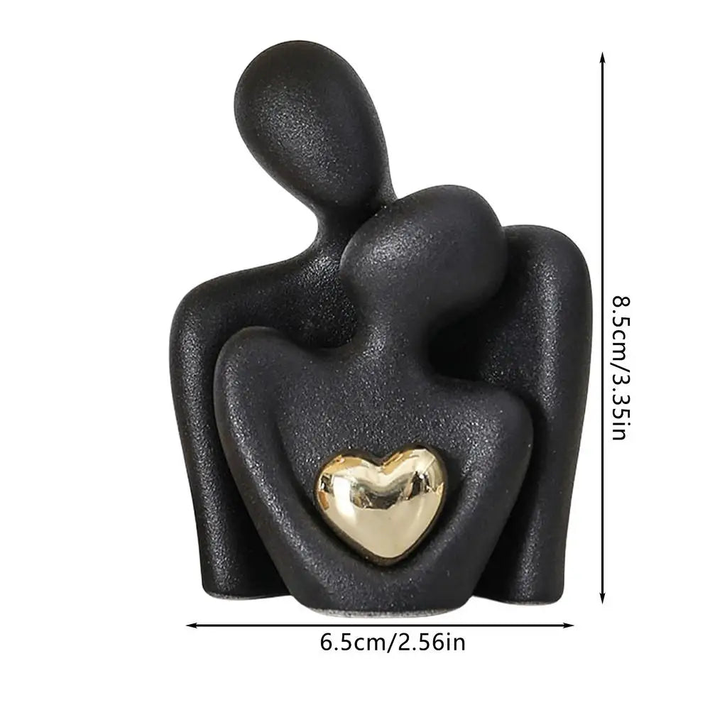 Modern Ceramic Couple Hugging Figurine