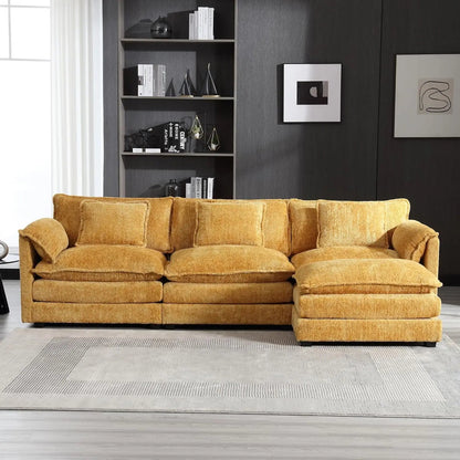 Modern Chenille L-Shaped Sectional Sofa