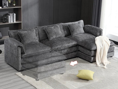 Modern Chenille L-Shaped Sectional Sofa