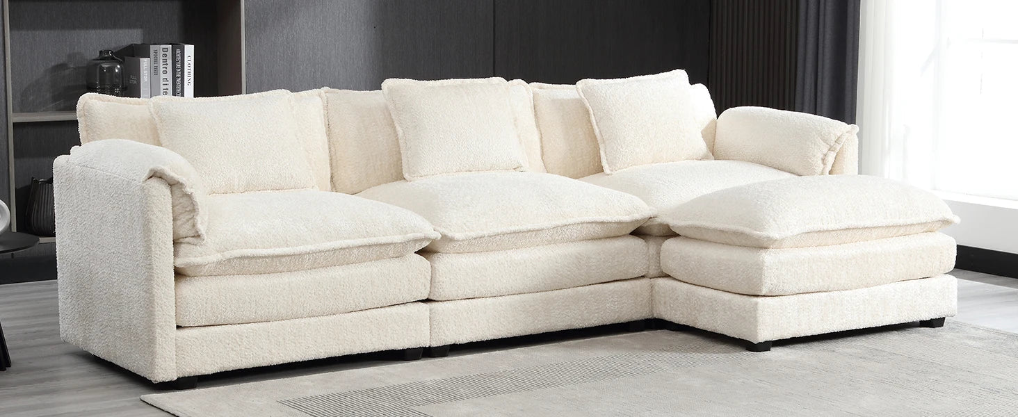 Modern Chenille L-Shaped Sectional Sofa