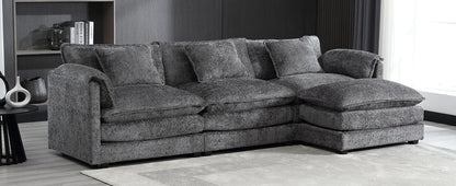 Modern Chenille L-Shaped Sectional Sofa