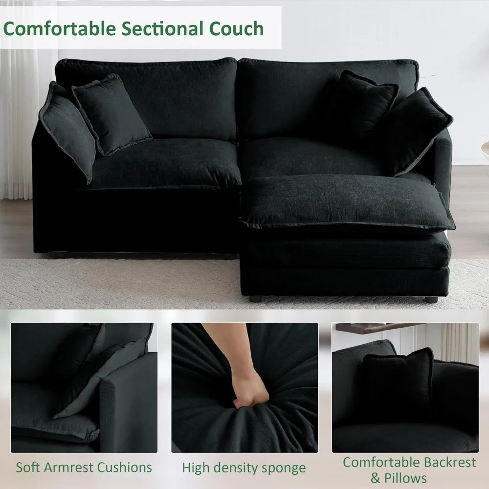 Modern Chenille L-Shaped Sectional Sofa