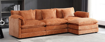 Modern Chenille L-Shaped Sectional Sofa